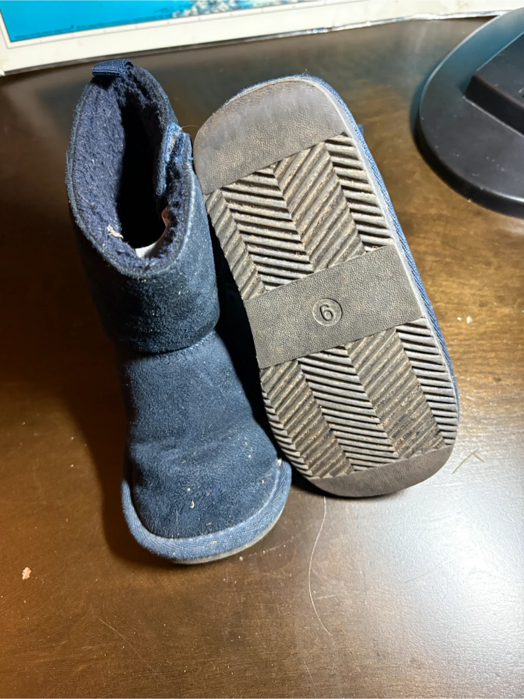 Children's Blue Suede Boots Size 6 - photo 2