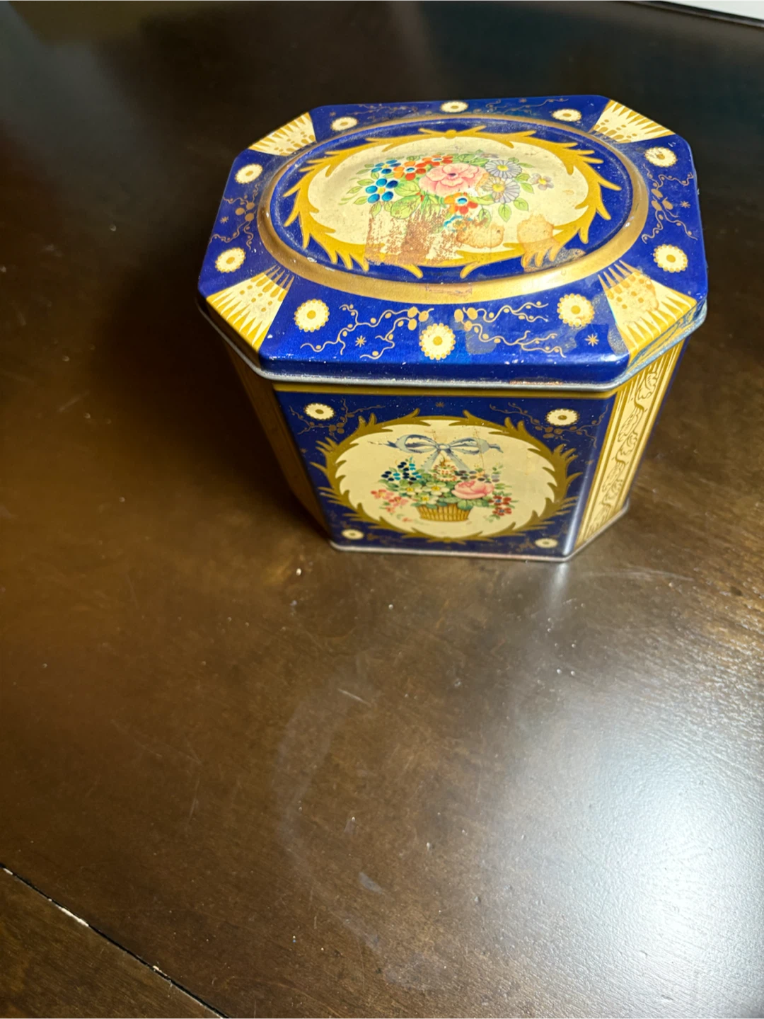 Decorative Floral Tin Box