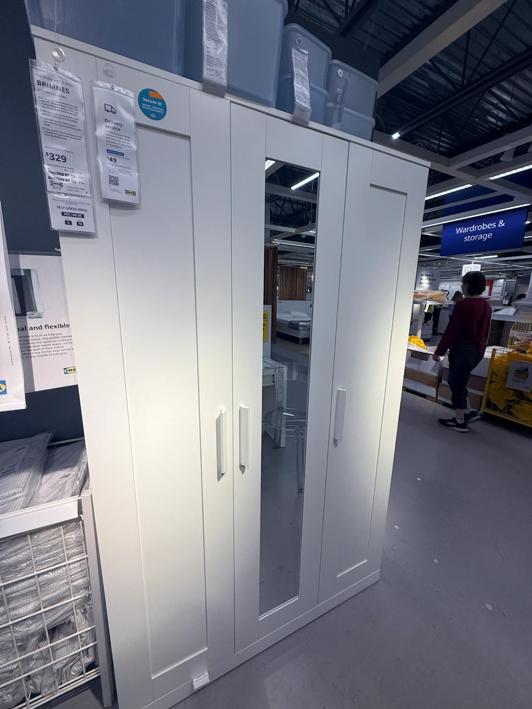 IKEA BRIMNES Wardrobe with 3 doors, white - photo 4