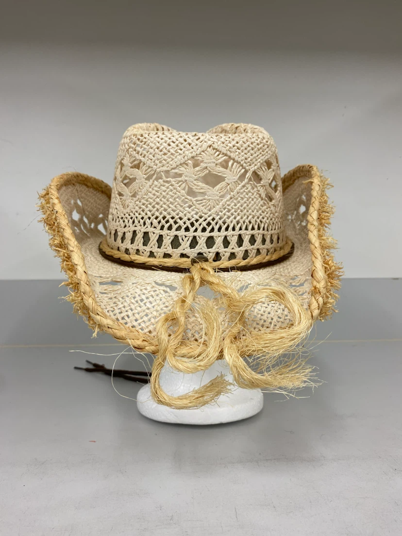 TONPSOM crocheted straw cowboy hat with Corona logo - photo 4