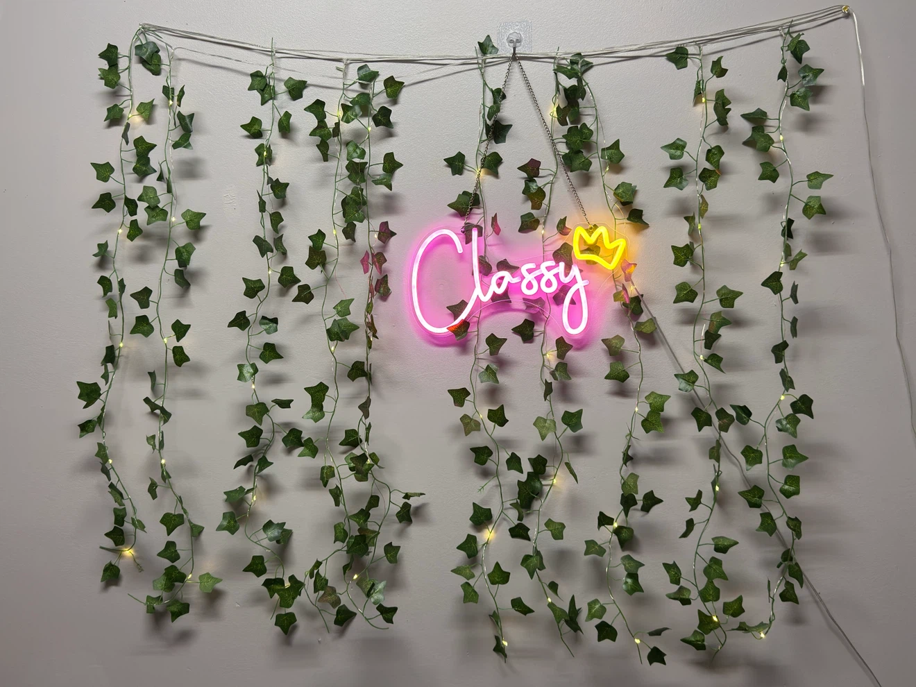 Neon Sign and String Lights