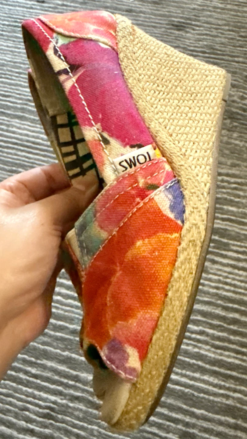 TOMS Women's Wedge Espadrilles Size 5 Multi-colour Floral - photo 3