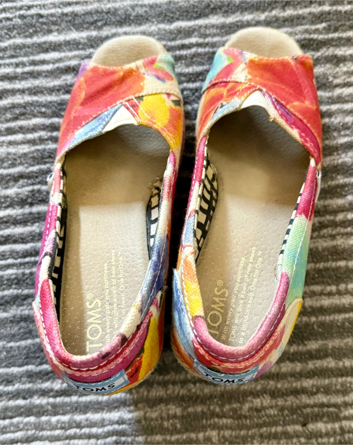 TOMS Women's Wedge Espadrilles Size 5 Multi-colour Floral - photo 2