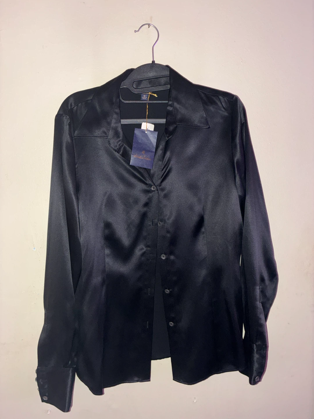 Brooks Brothers Black Satin Blouse Women’s Size 10