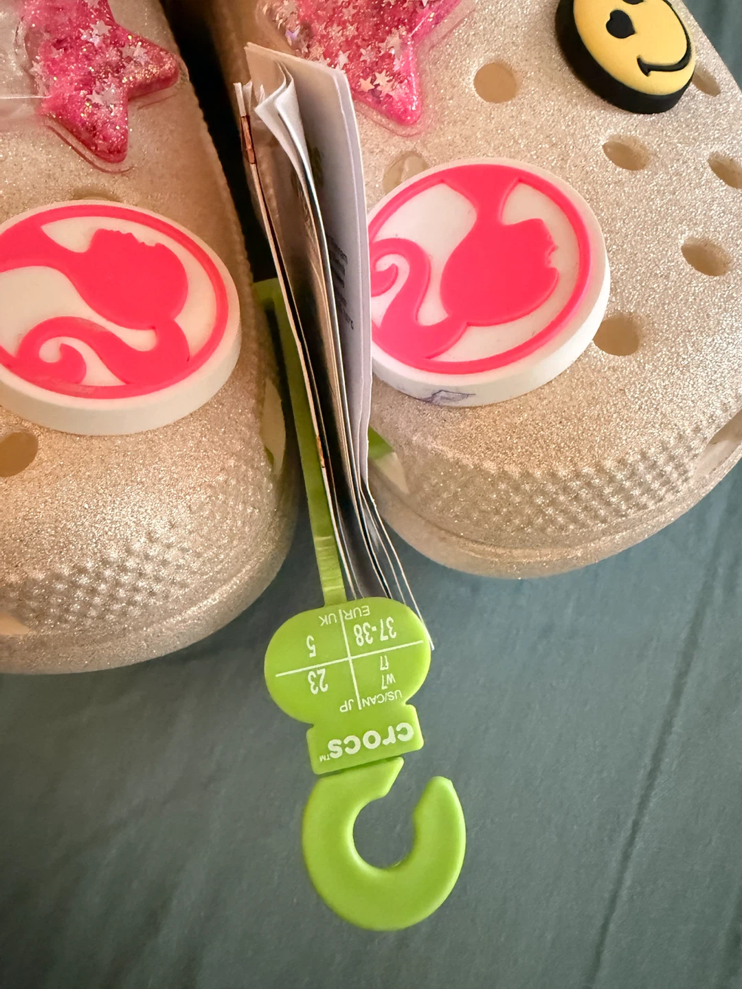 Crocs Classic Clog Sandals - Women's Size 7 - Beige Glitter - photo 3