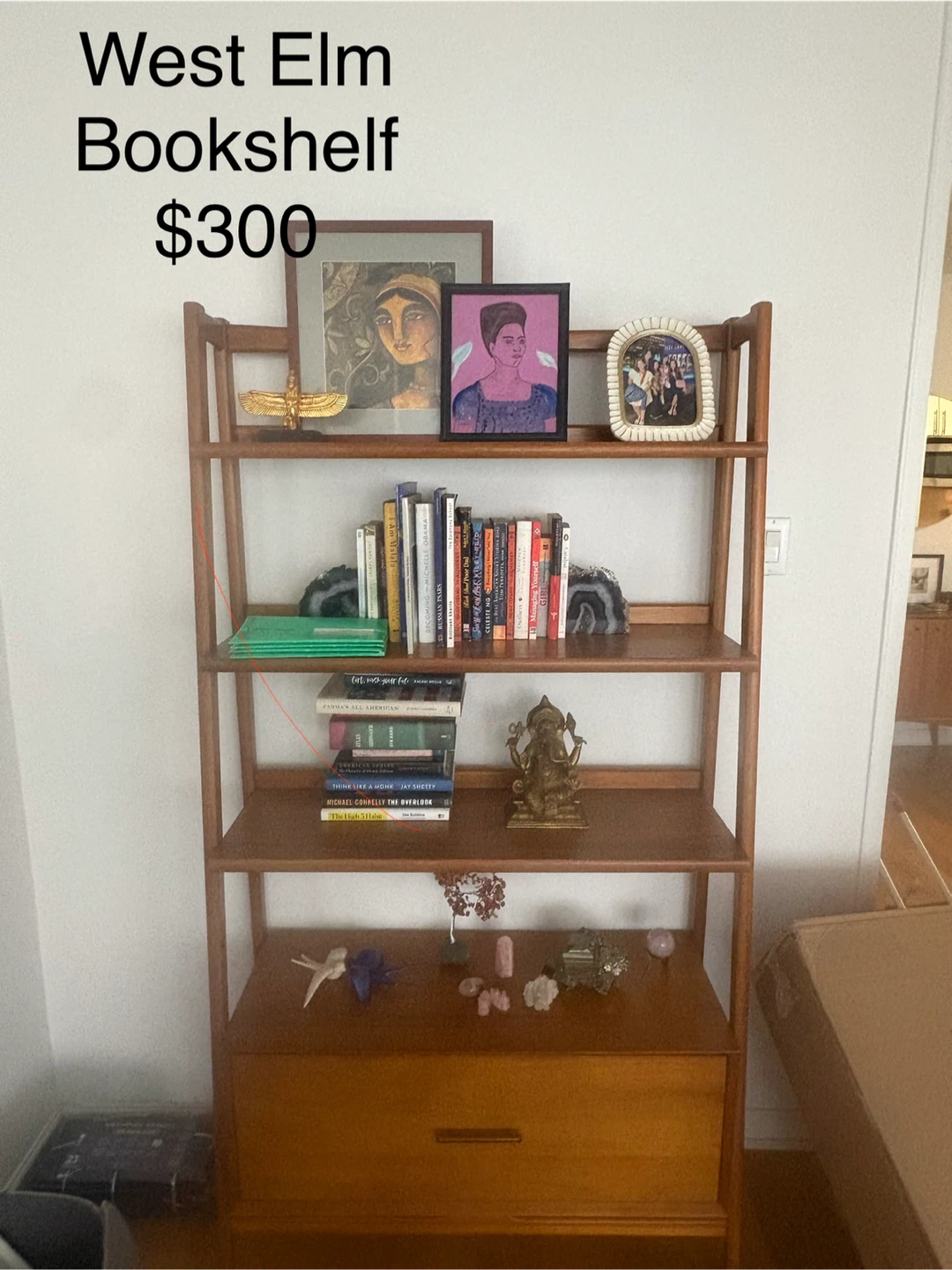West Elm Bookshelf with Drawer - photo 2