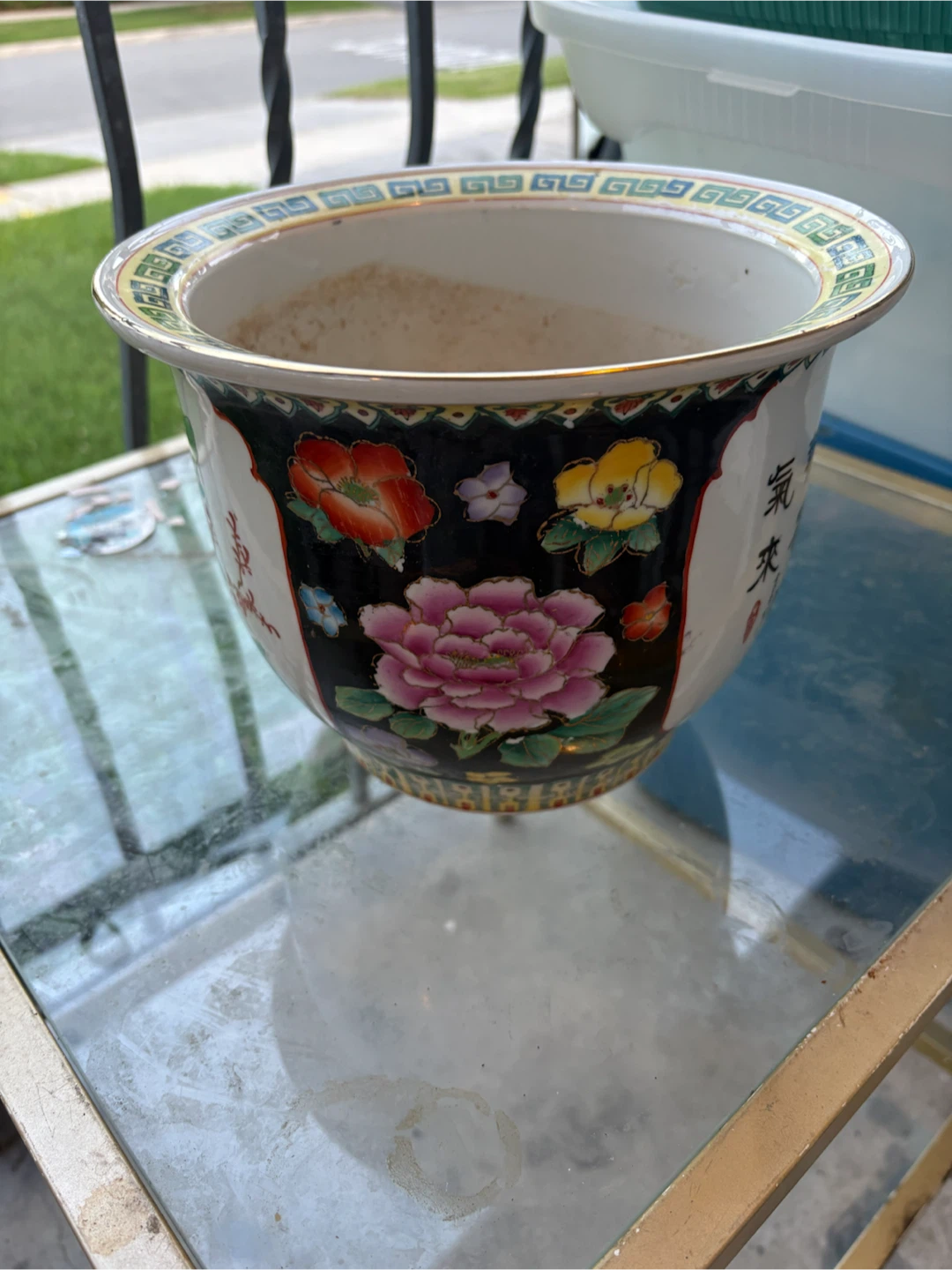 Vintage Hand Painted Decorative Ceramic Planter Pot