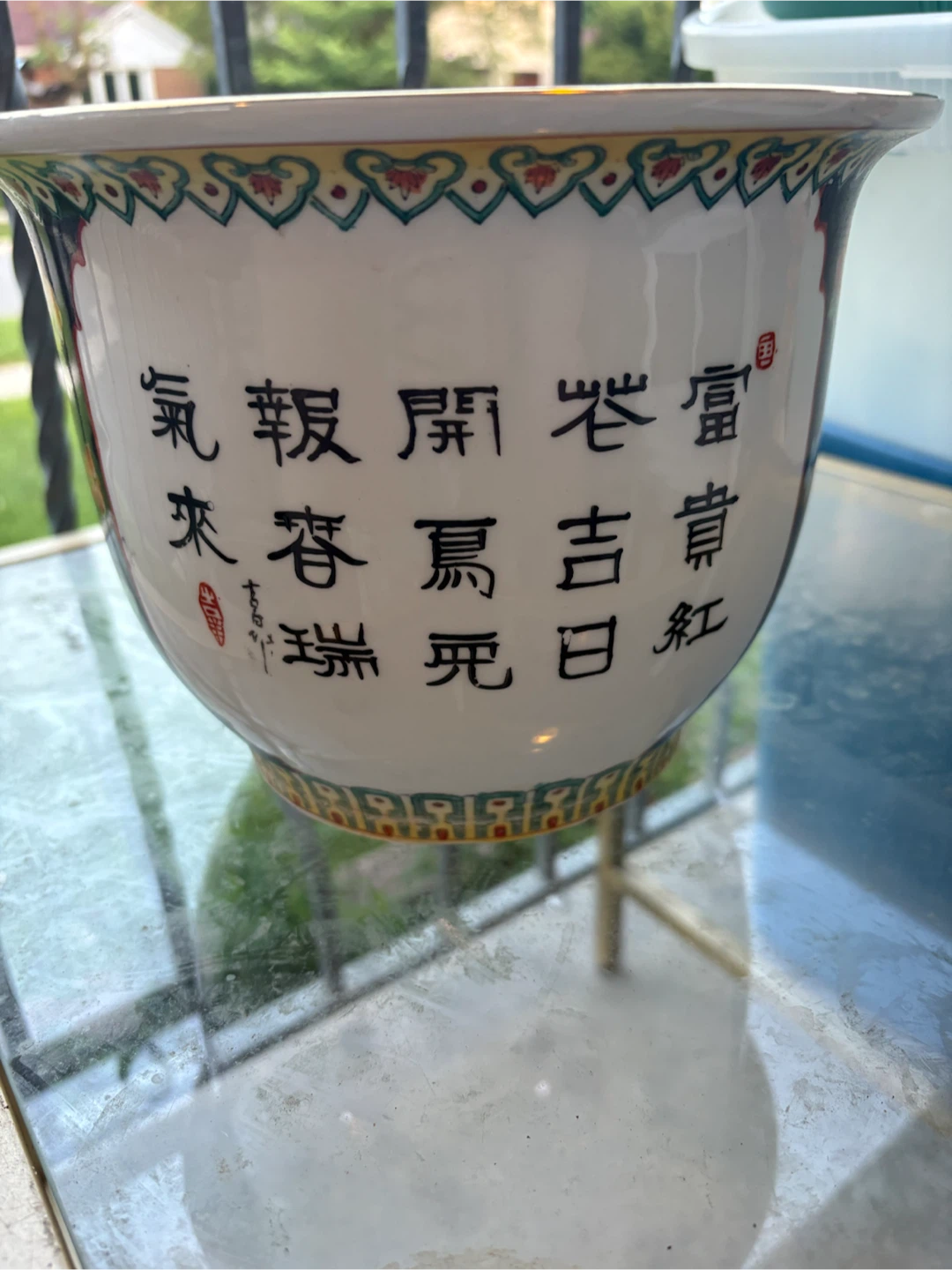Vintage Hand Painted Decorative Ceramic Planter Pot - photo 2