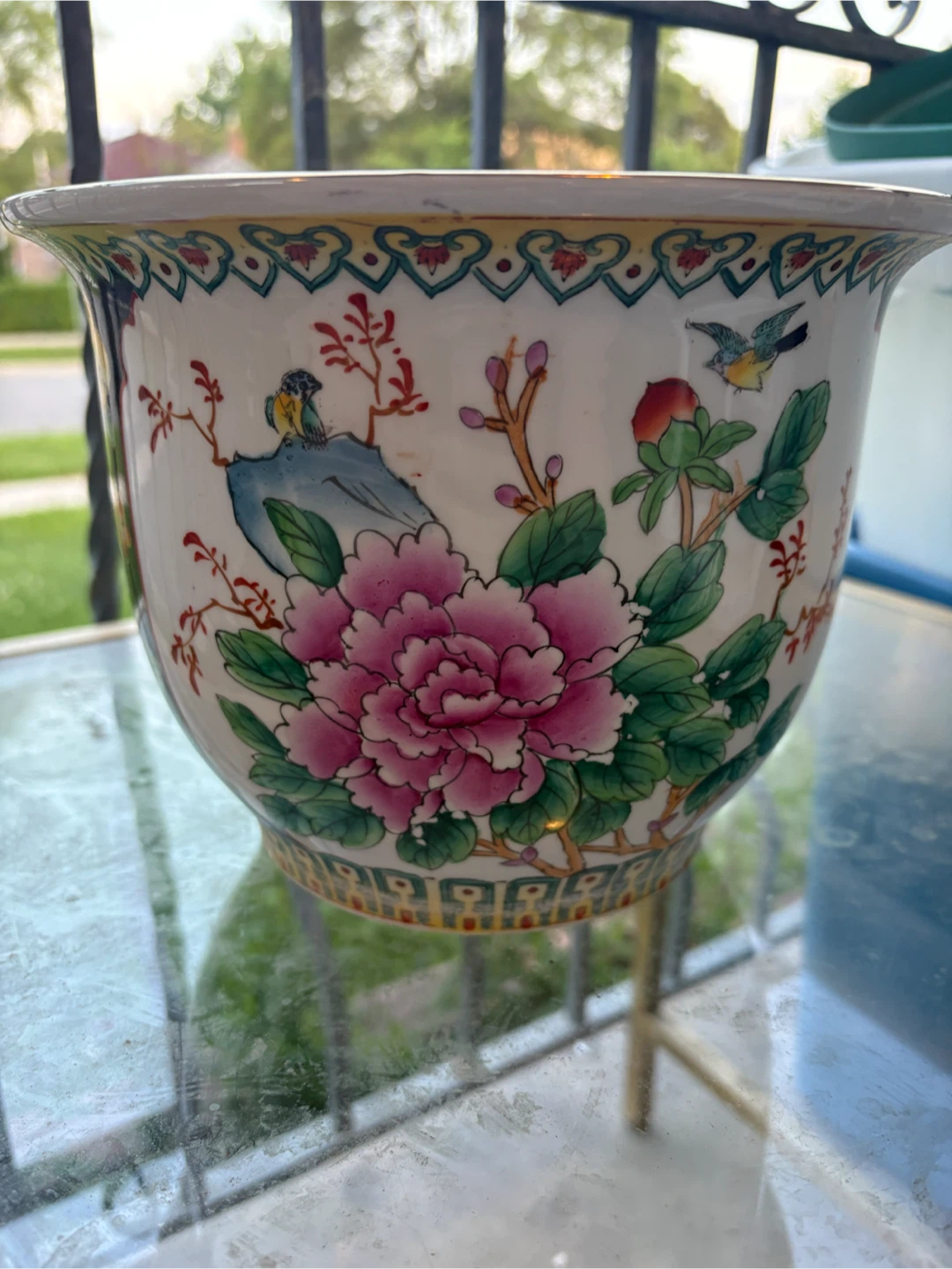 Vintage Hand Painted Decorative Ceramic Planter Pot - photo 3