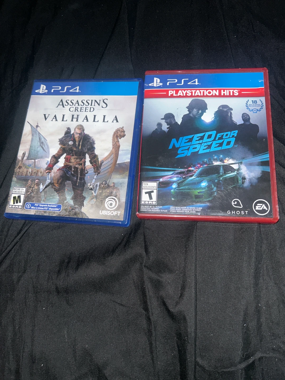 PS4 Assassin's Creed Valhalla and Need For Speed Games