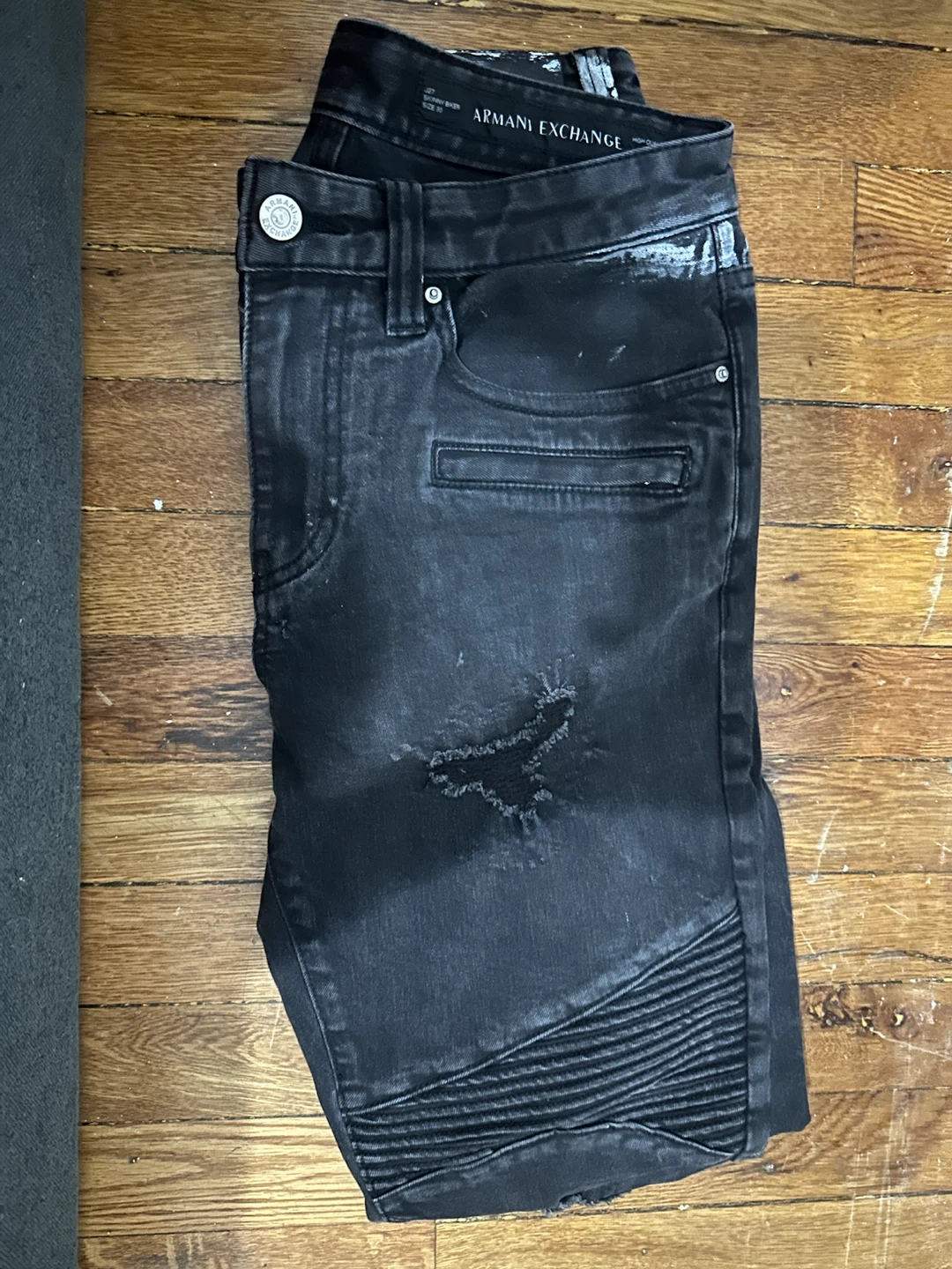 Armani Exchange Black Jeans x paint - photo 2