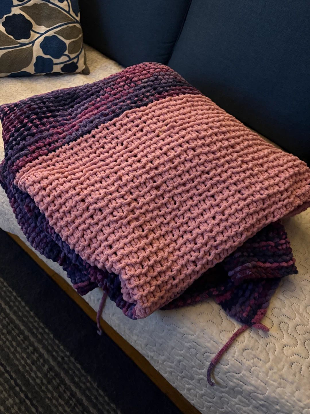 Handmade knitted blanket