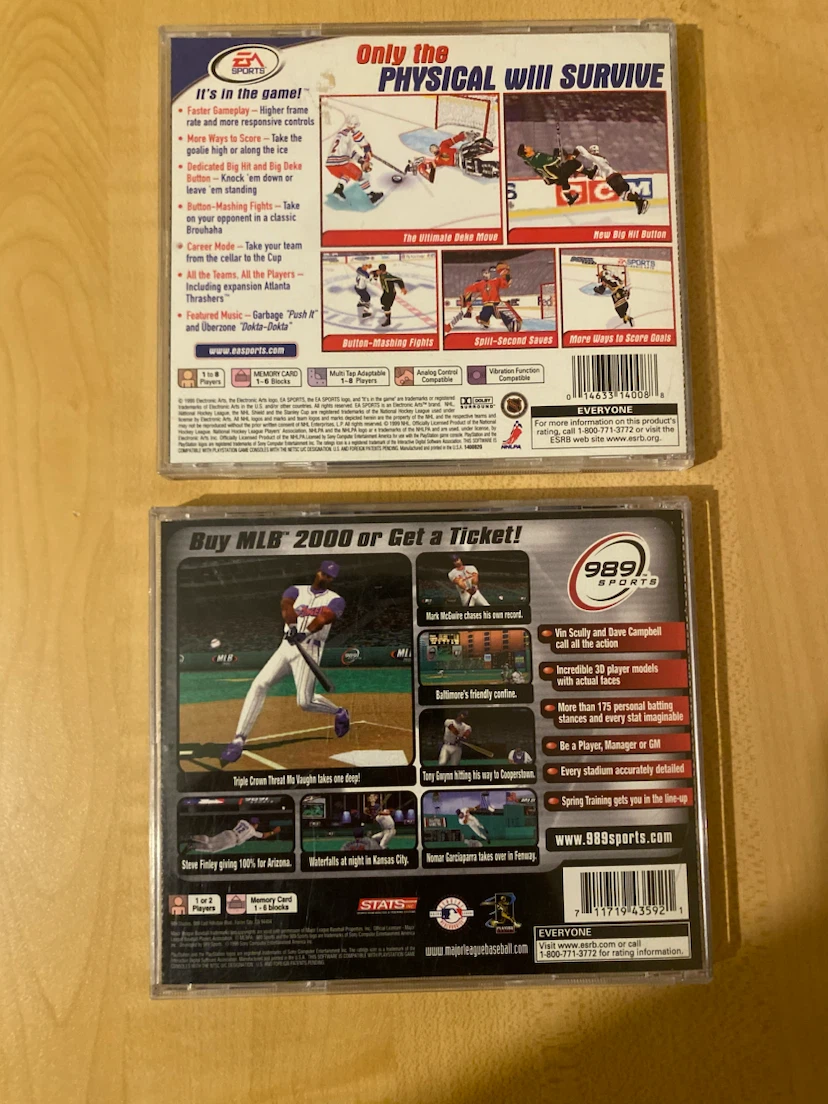NHL 2000 and MLB 2000 PlayStation Games - photo 3