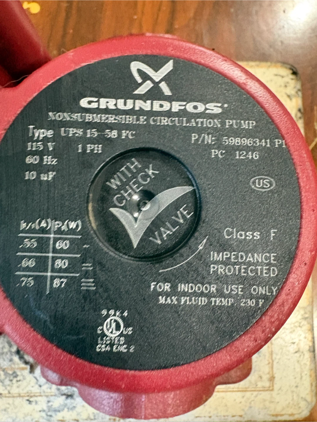 Grundfos UPS 15-58 FC Circulation Pump - photo 2