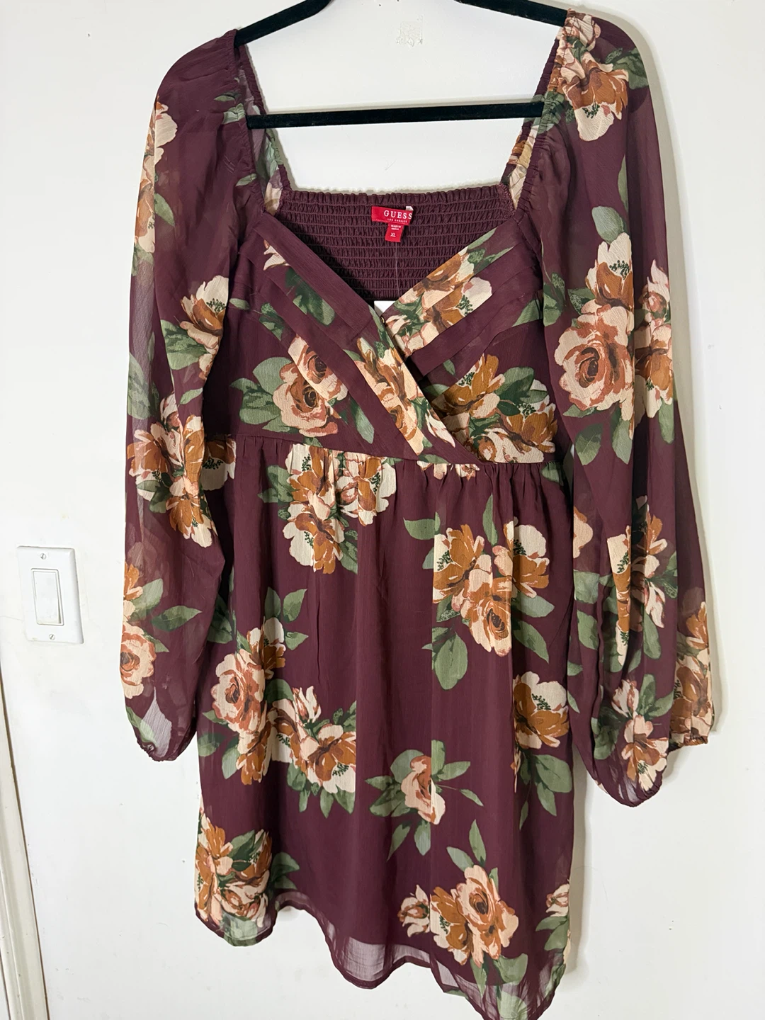 Guess Burgundy Floral Dress (NWT)