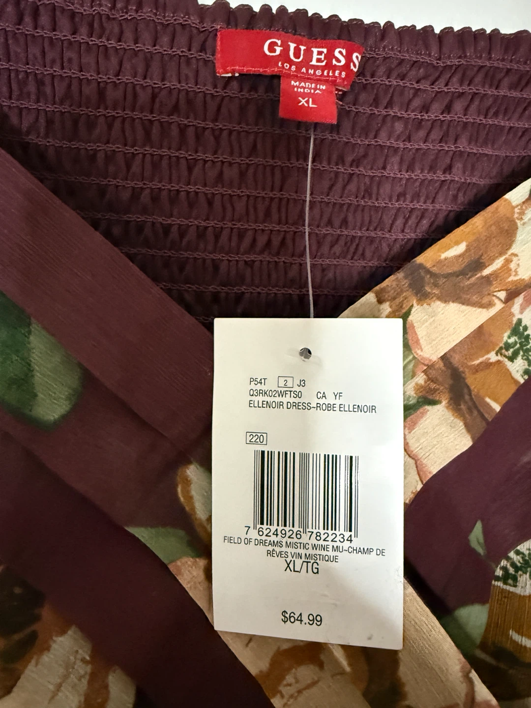 Guess Burgundy Floral Dress (NWT) - photo 2