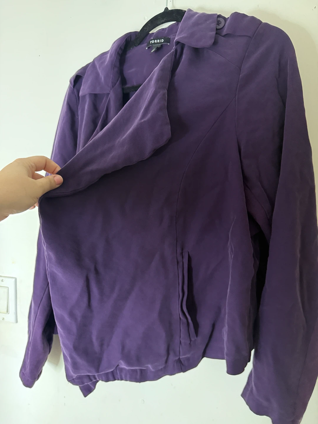 torrid Violet Draped Open-Front Blazer Jacket w/ pockets (2x) - photo 2