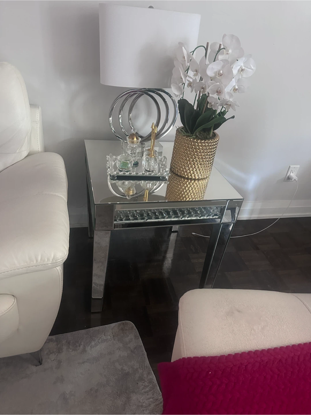 Mirrored End Table with Crystal Inlay - photo 2