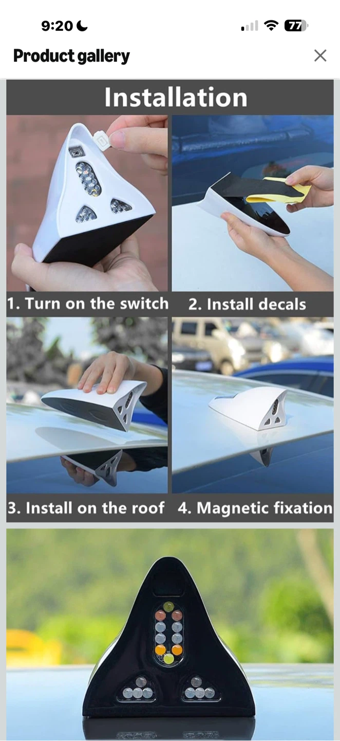 ELENO Solar Energy Multi-Function Shark Fin Antenna