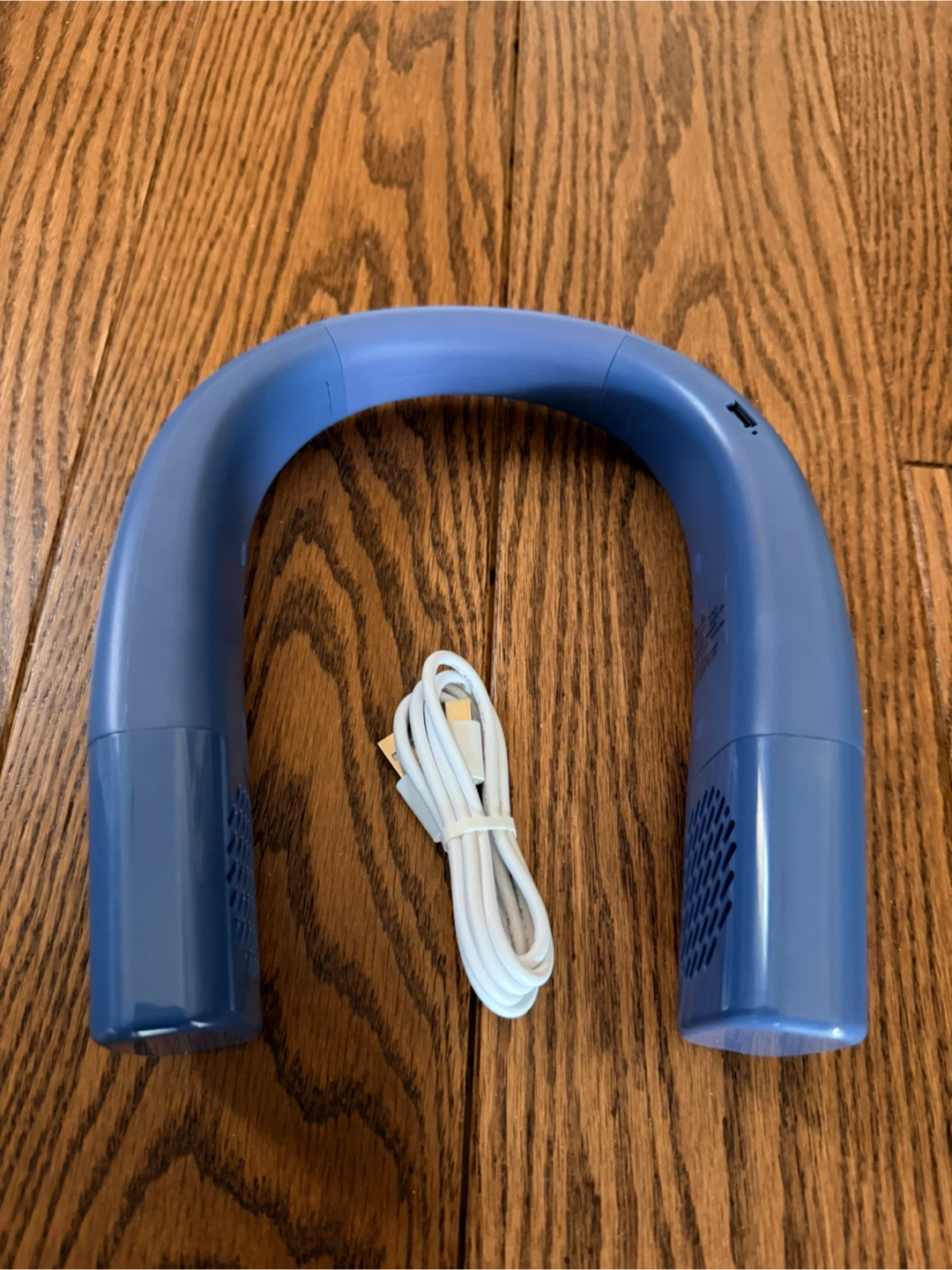 Blue Wearable Neck Fan with USB Charging Cable - photo 2