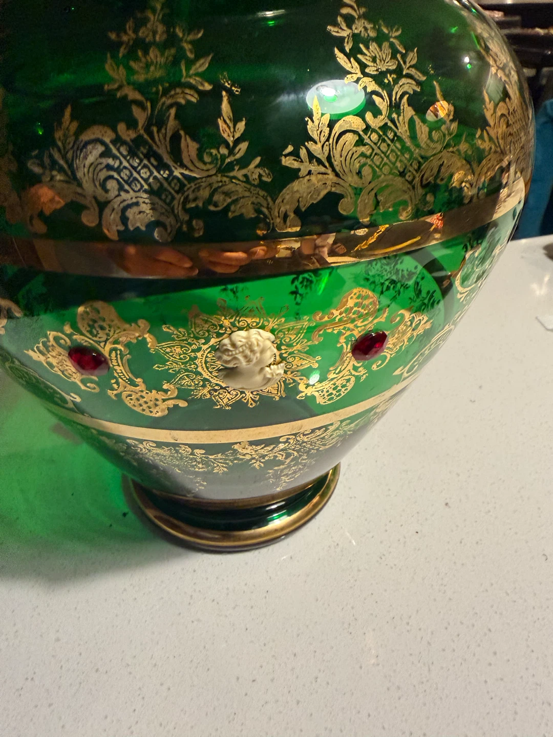 Venetian Emerald Green with Cameos Gold Ornate Detail - photo 2