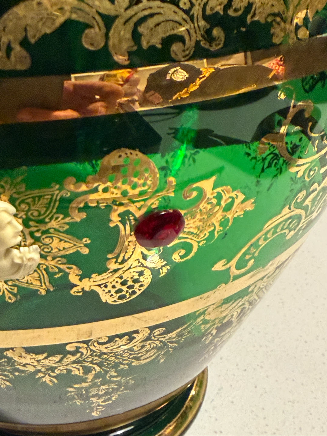 Venetian Emerald Green with Cameos Gold Ornate Detail - photo 4