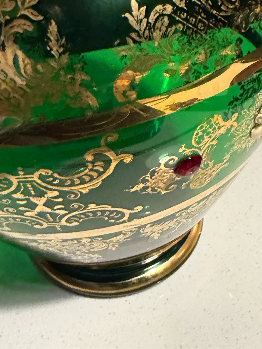 Venetian Emerald Green with Cameos Gold Ornate Detail - photo 5