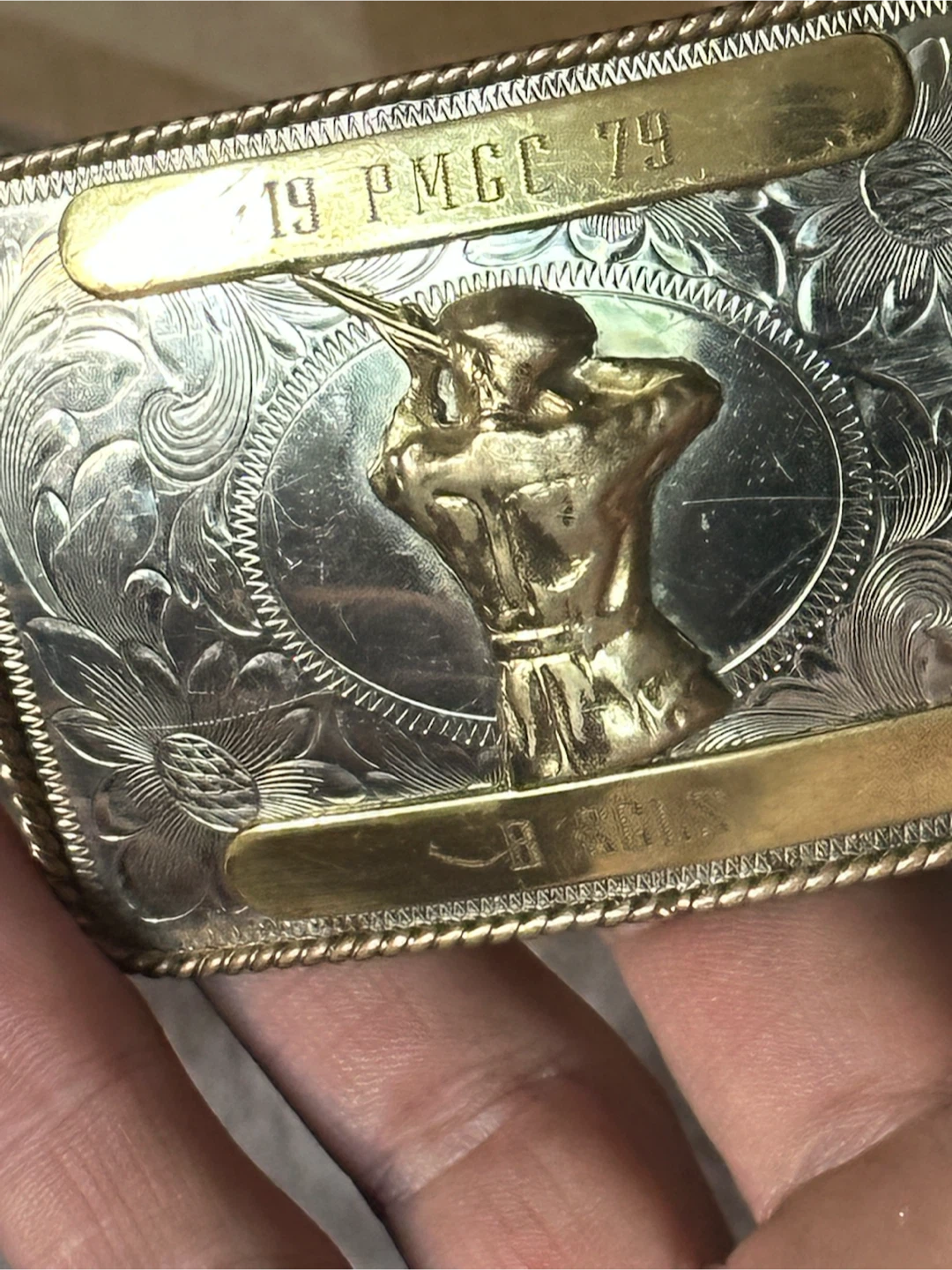 Vtg 1979 Montana Silversmiths Trap Shooting Trophy Buckle - photo 2
