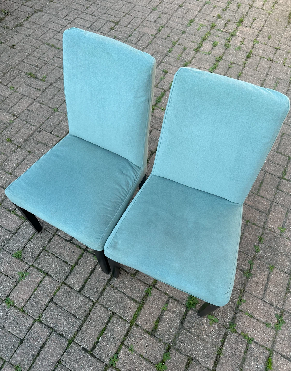 IKEA Teal Upholstered Dining Chairs. - photo 2