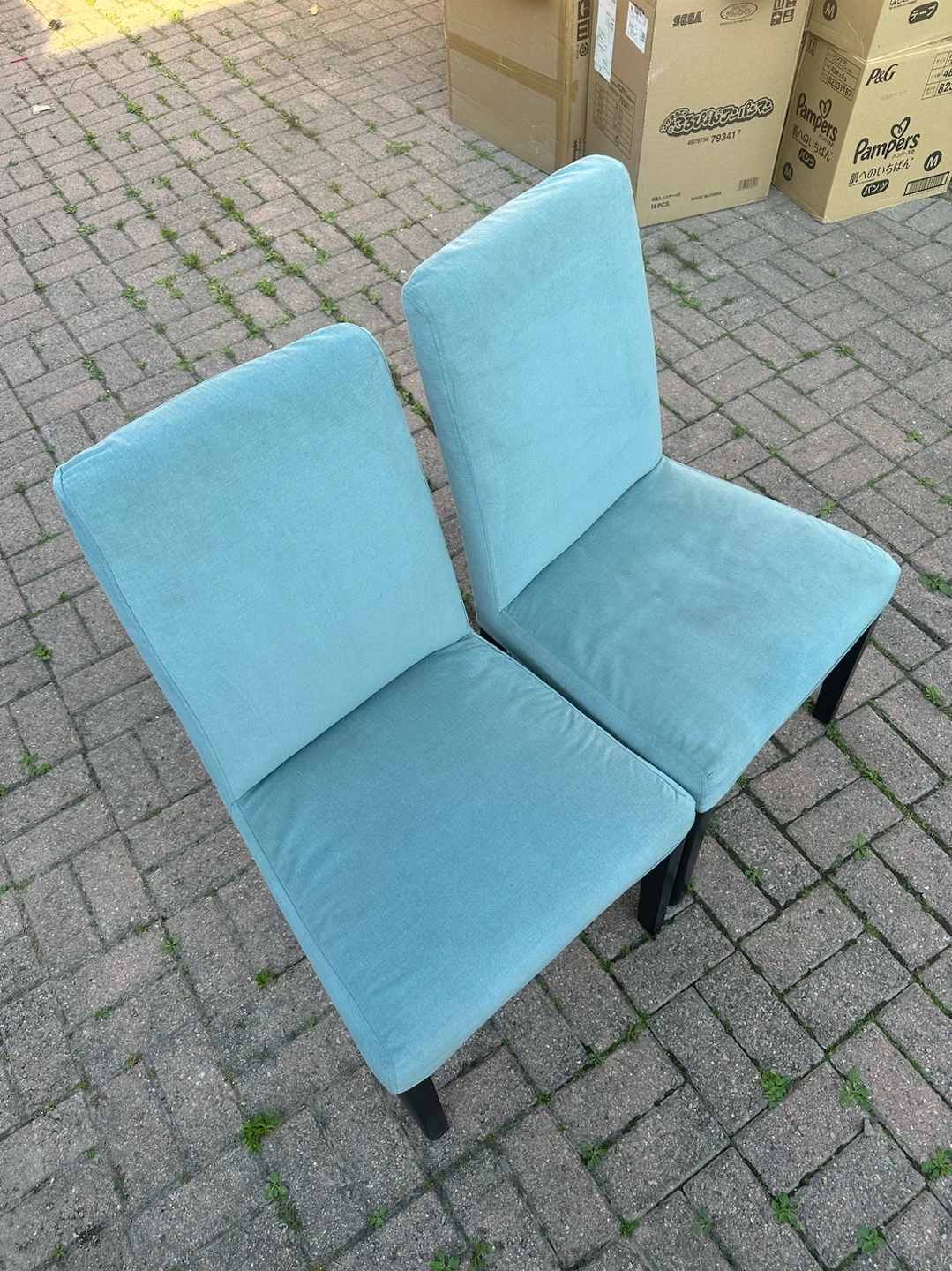 IKEA Teal Upholstered Dining Chairs. - photo 3