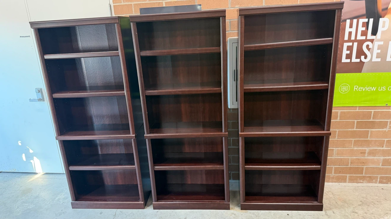 Dark Wood Bookcases (Set of 3)