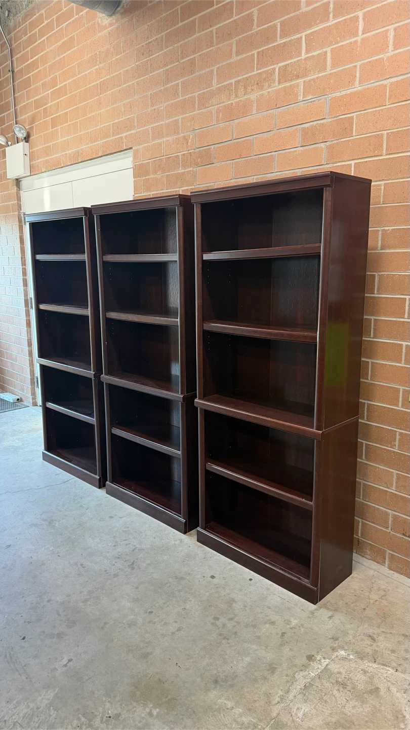 Dark Wood Bookcases (Set of 3) - photo 2