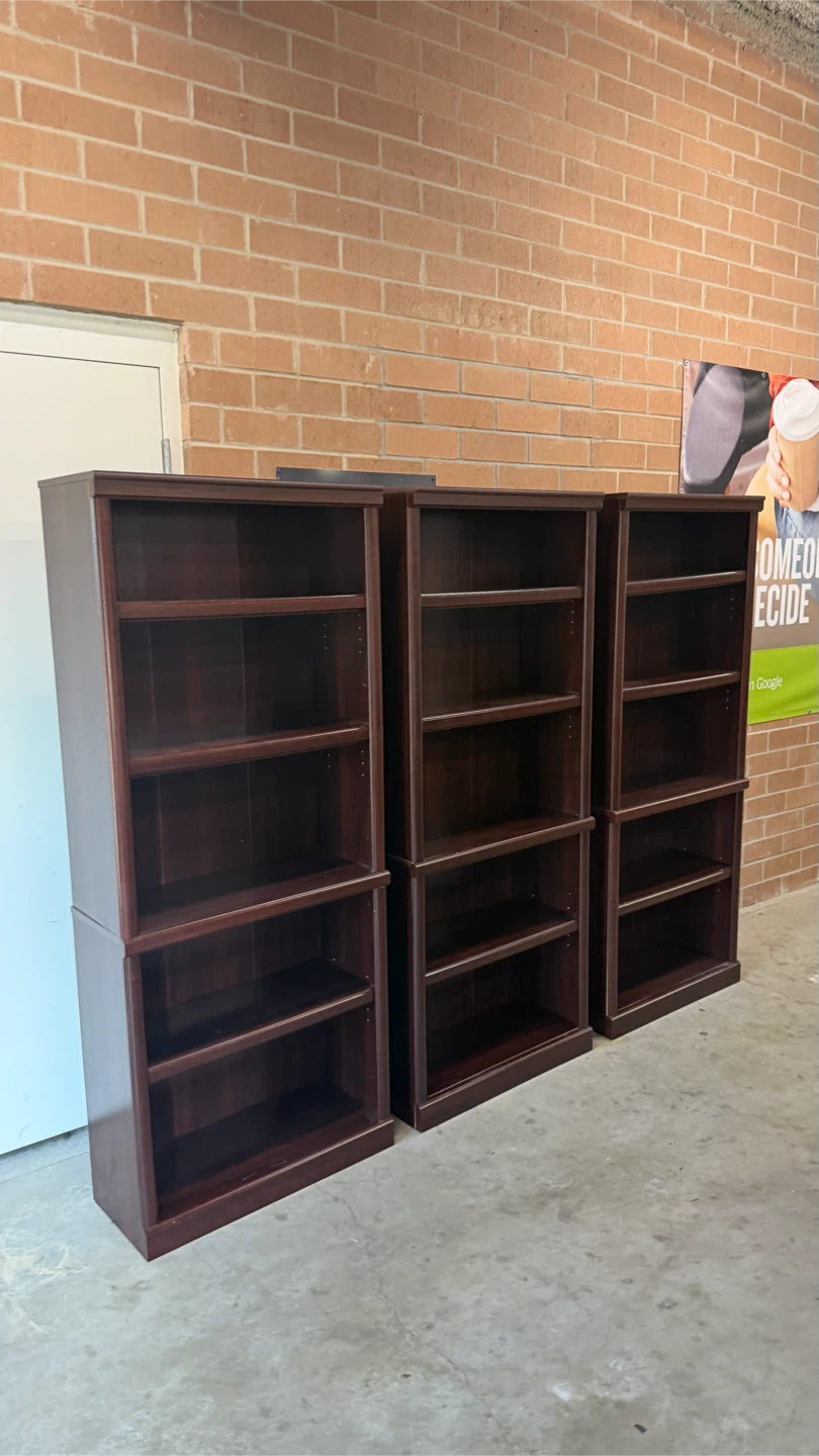 Dark Wood Bookcases (Set of 3) - photo 4