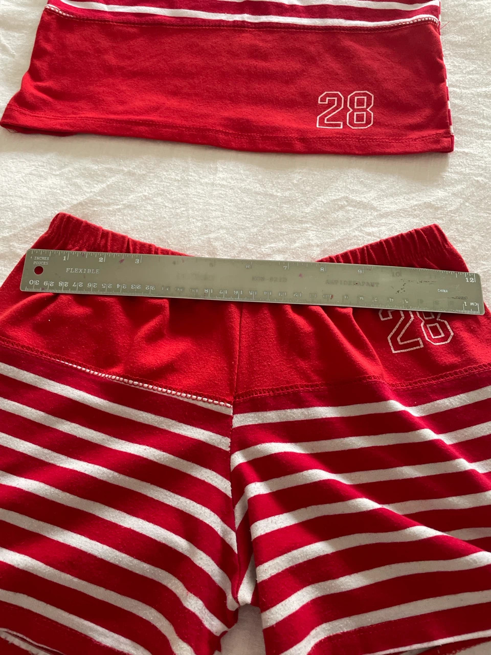 Size S Red and White Striped Tank Top and Shorts Set - photo 2