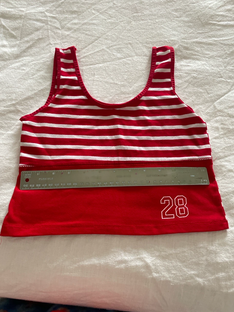 Size S Red and White Striped Tank Top and Shorts Set - photo 4