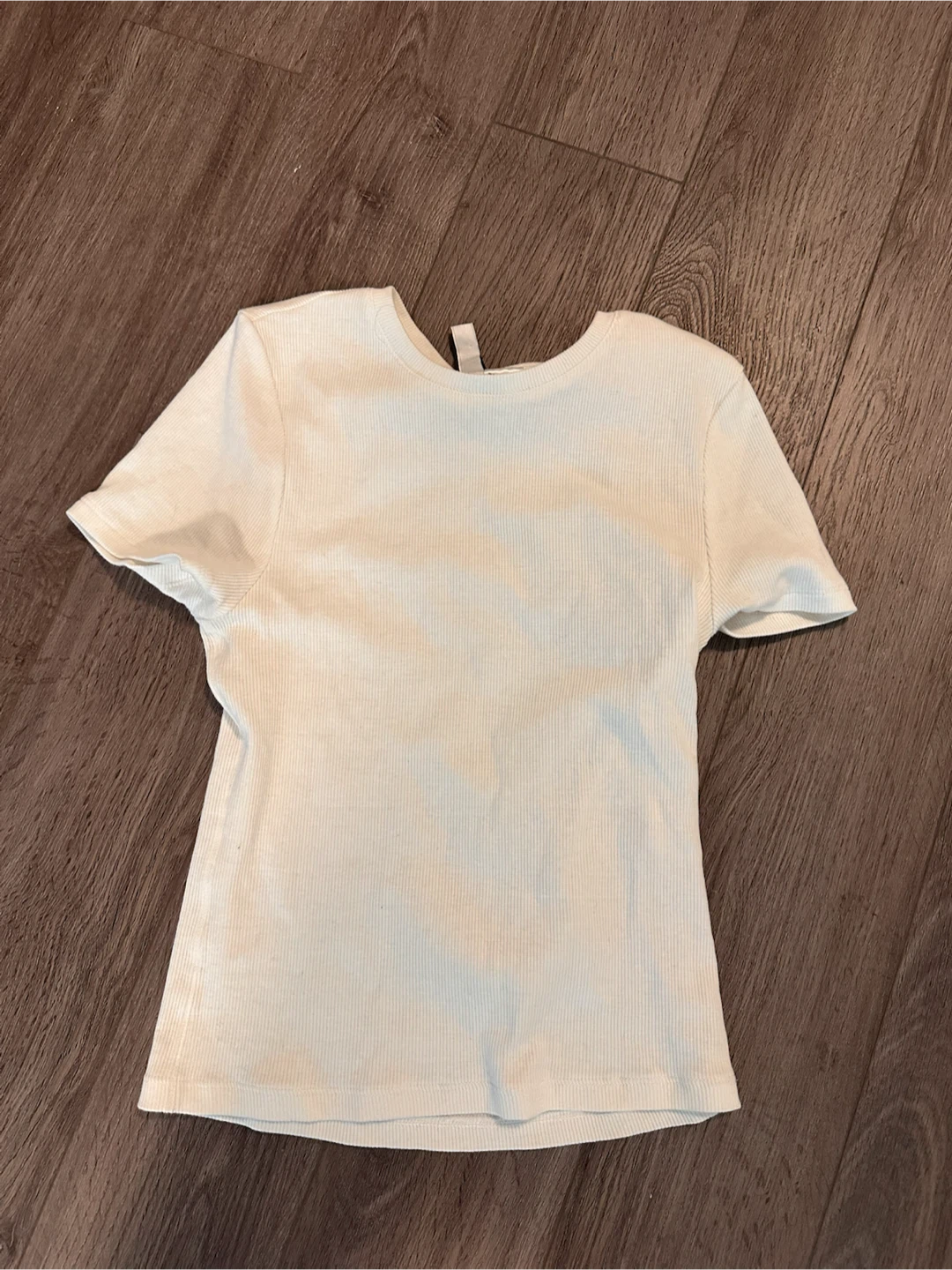 White Ribbed T-Shirt
