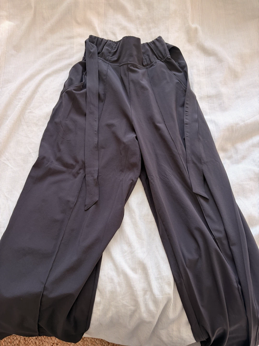 Lululemon Black Wide-Leg Tie-Waist Pants