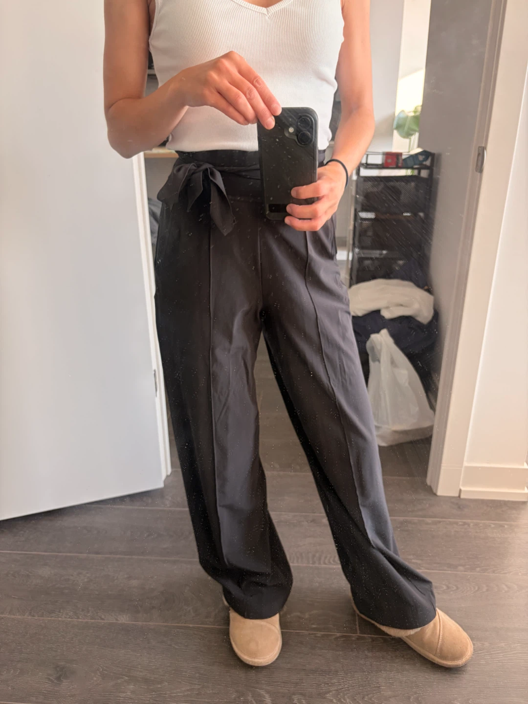 Lululemon Black Wide-Leg Tie-Waist Pants - photo 2