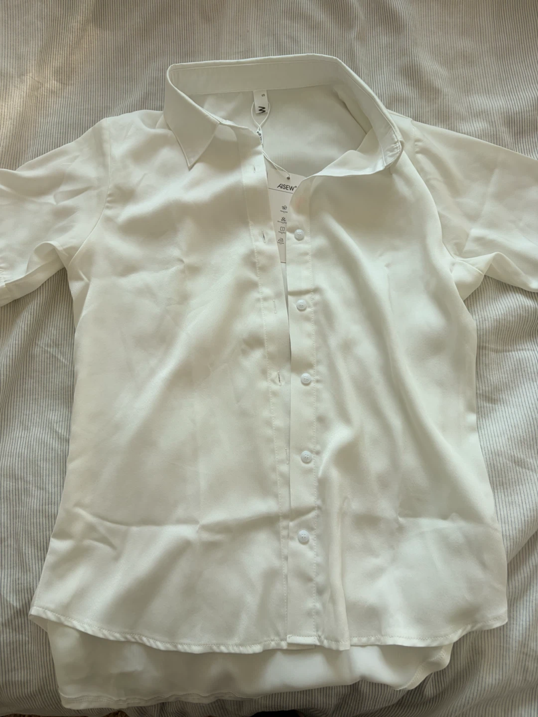 White Short Sleeve Button-Up Shirt - photo 2