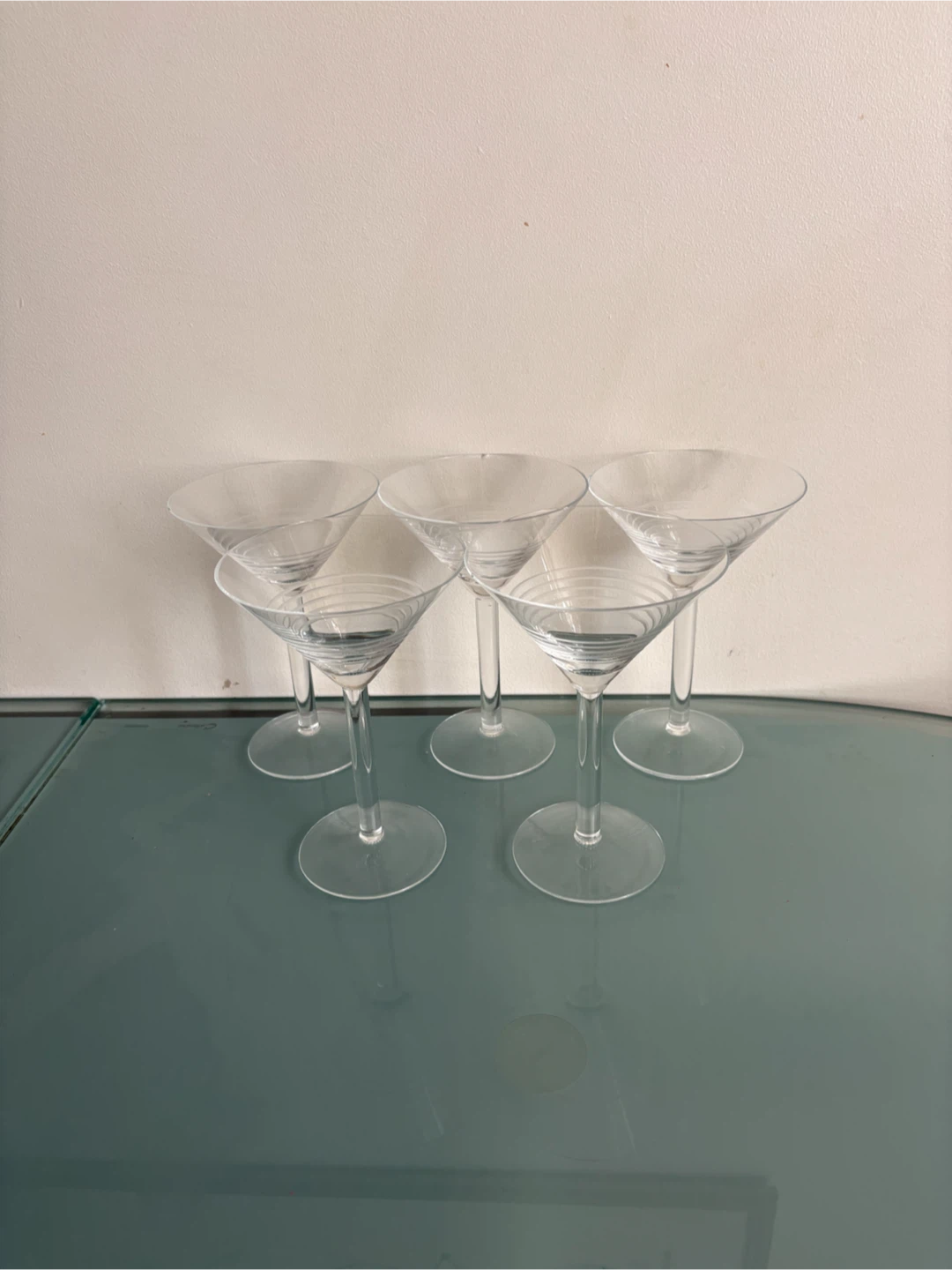 Set of 5 Clear Martini Glasses - photo 2