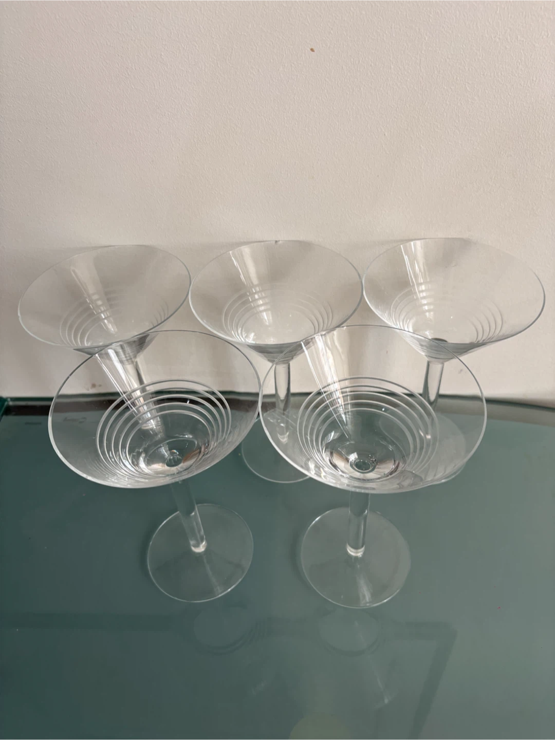 Set of 5 Clear Martini Glasses - photo 3