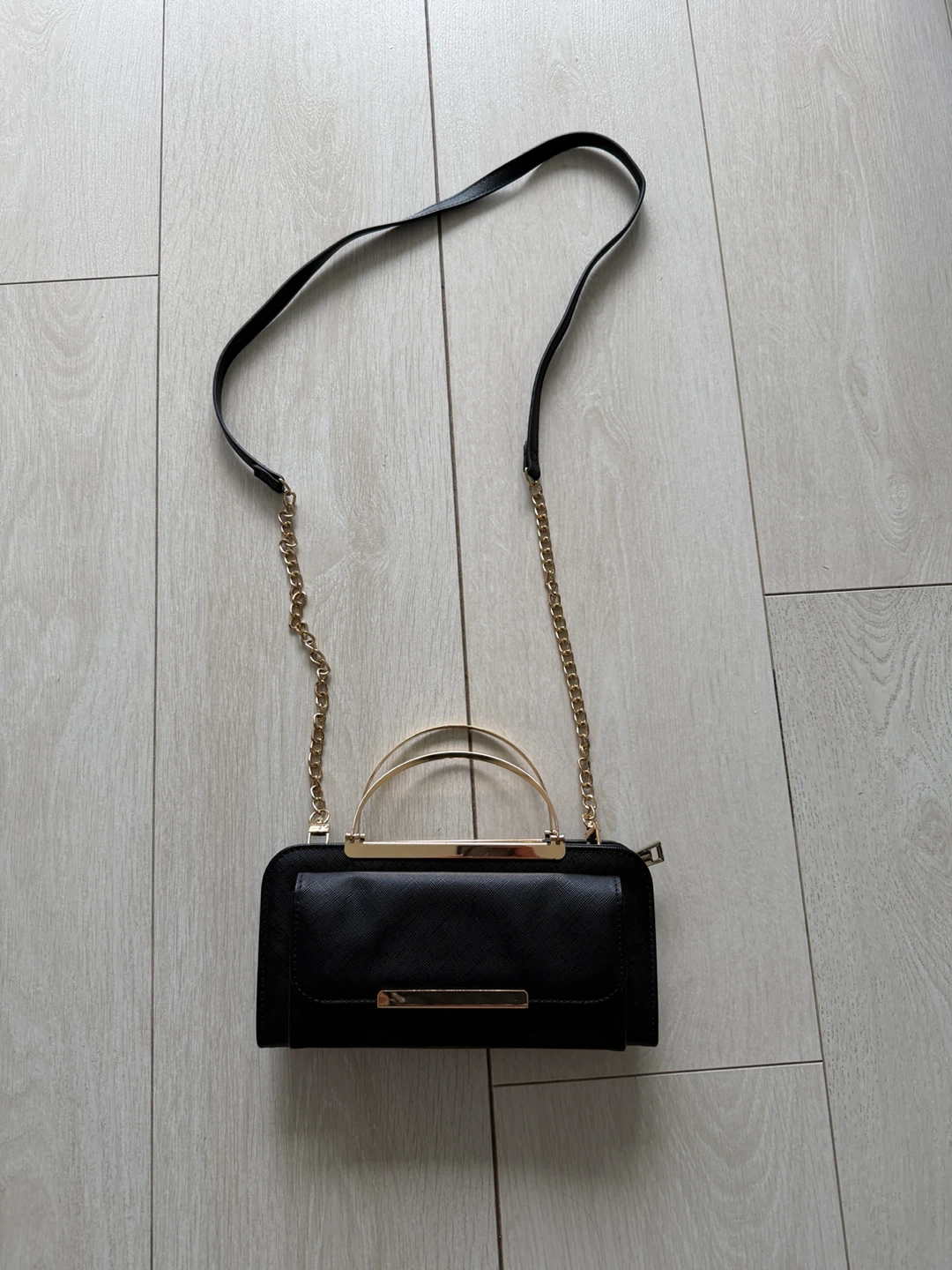 Black bag with gold hardware