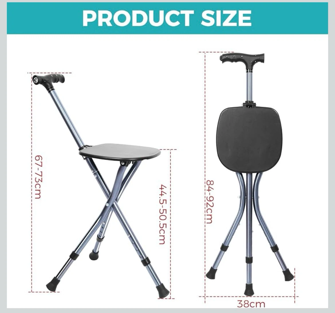 Portable Adjustable Folding Walking Cane with Seat - photo 5