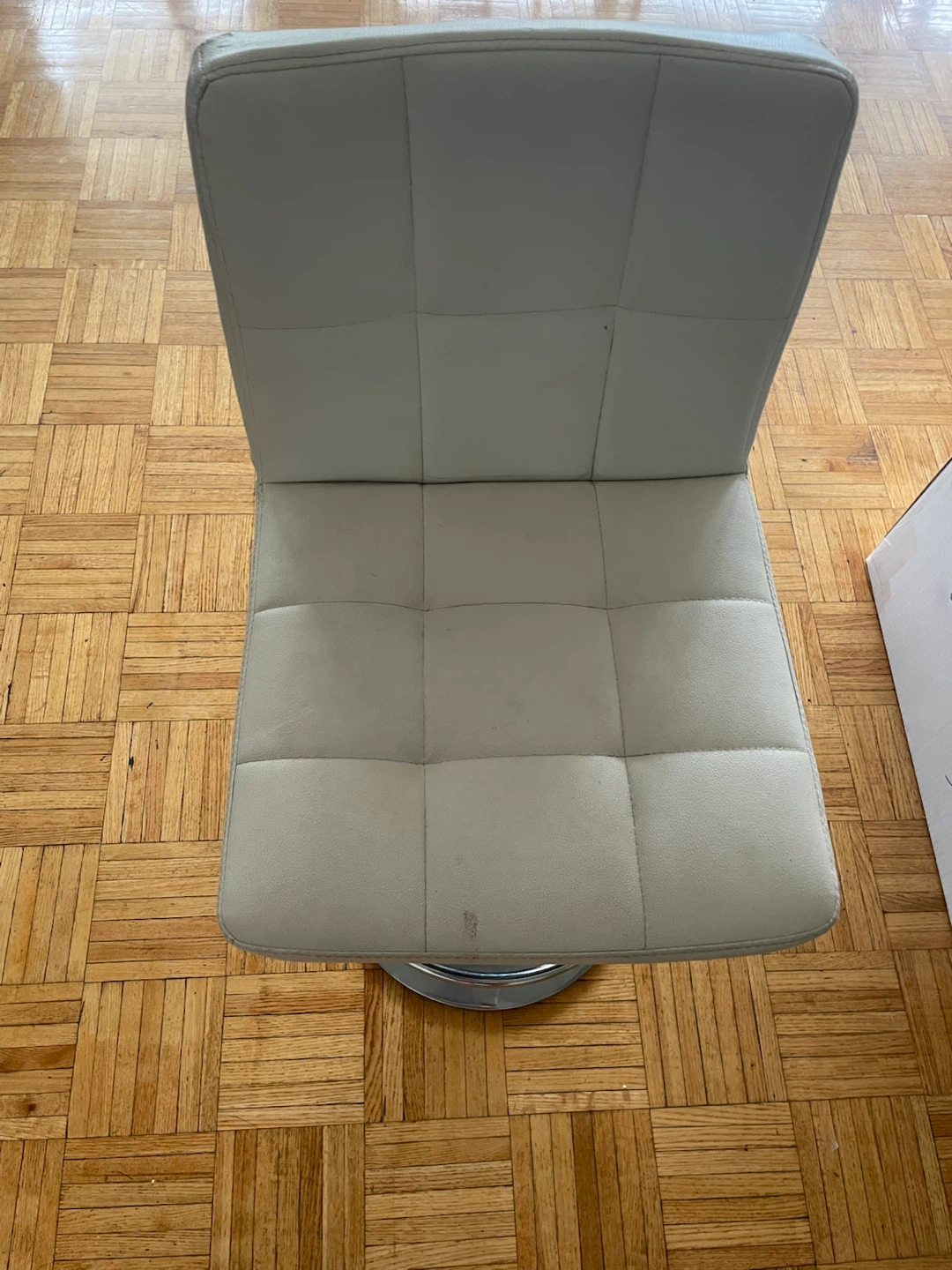 2 White  Leather Bar Stool