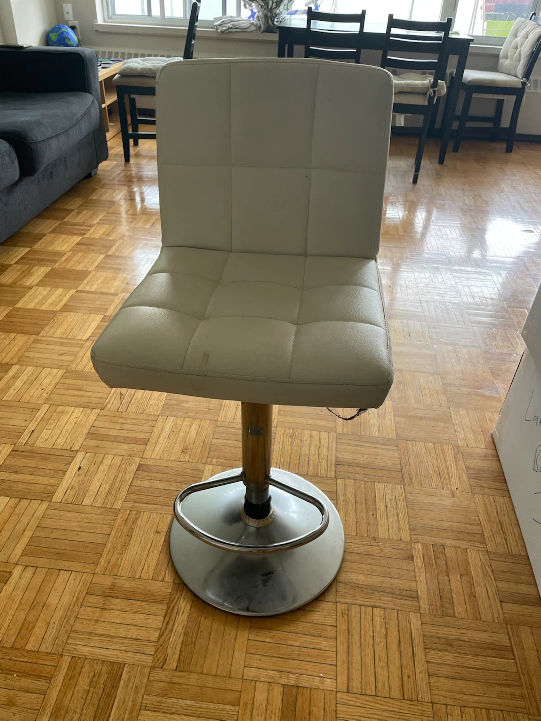 2 White  Leather Bar Stool - photo 3