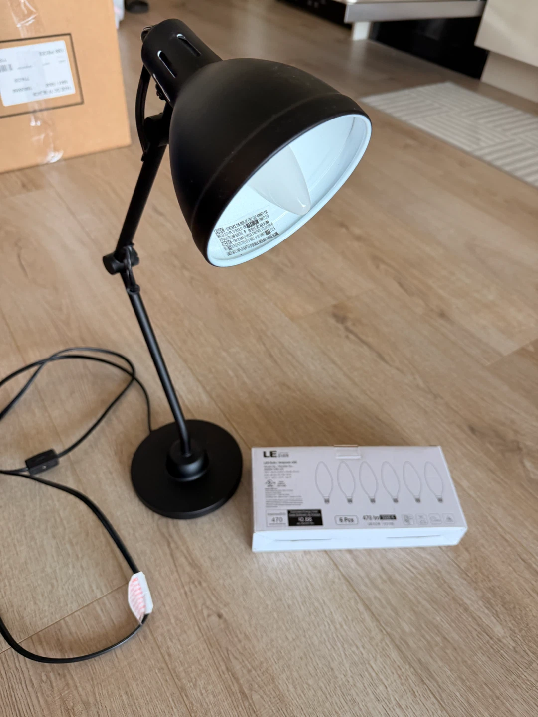 Black Adjustable Desk Lamp with LED Bulbs