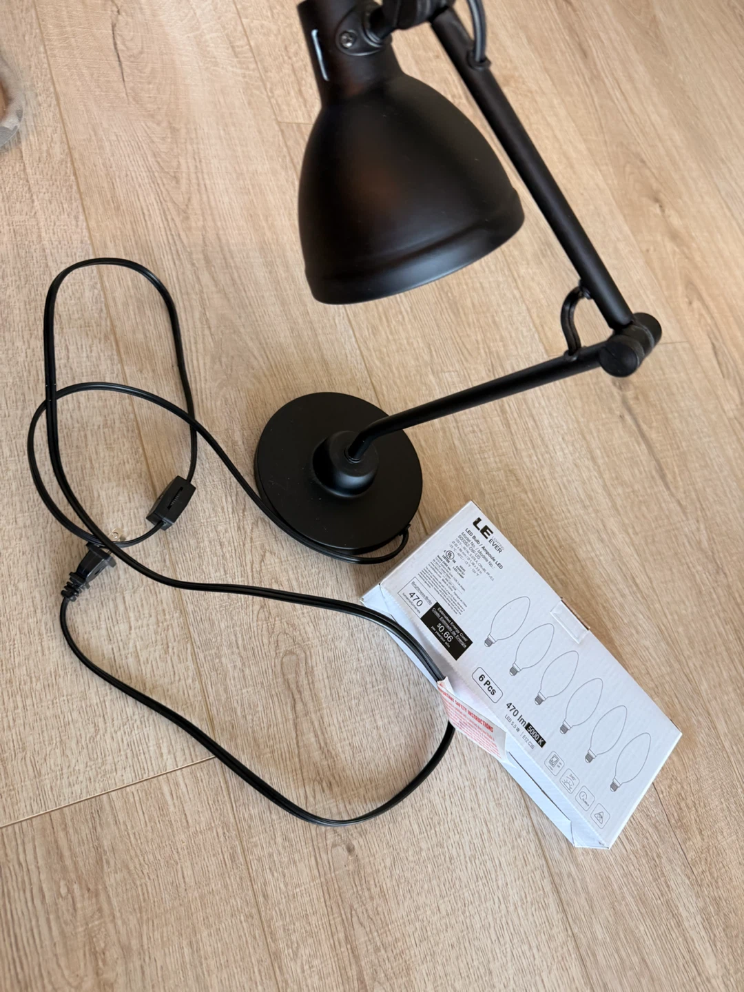 Black Adjustable Desk Lamp with LED Bulbs - photo 2