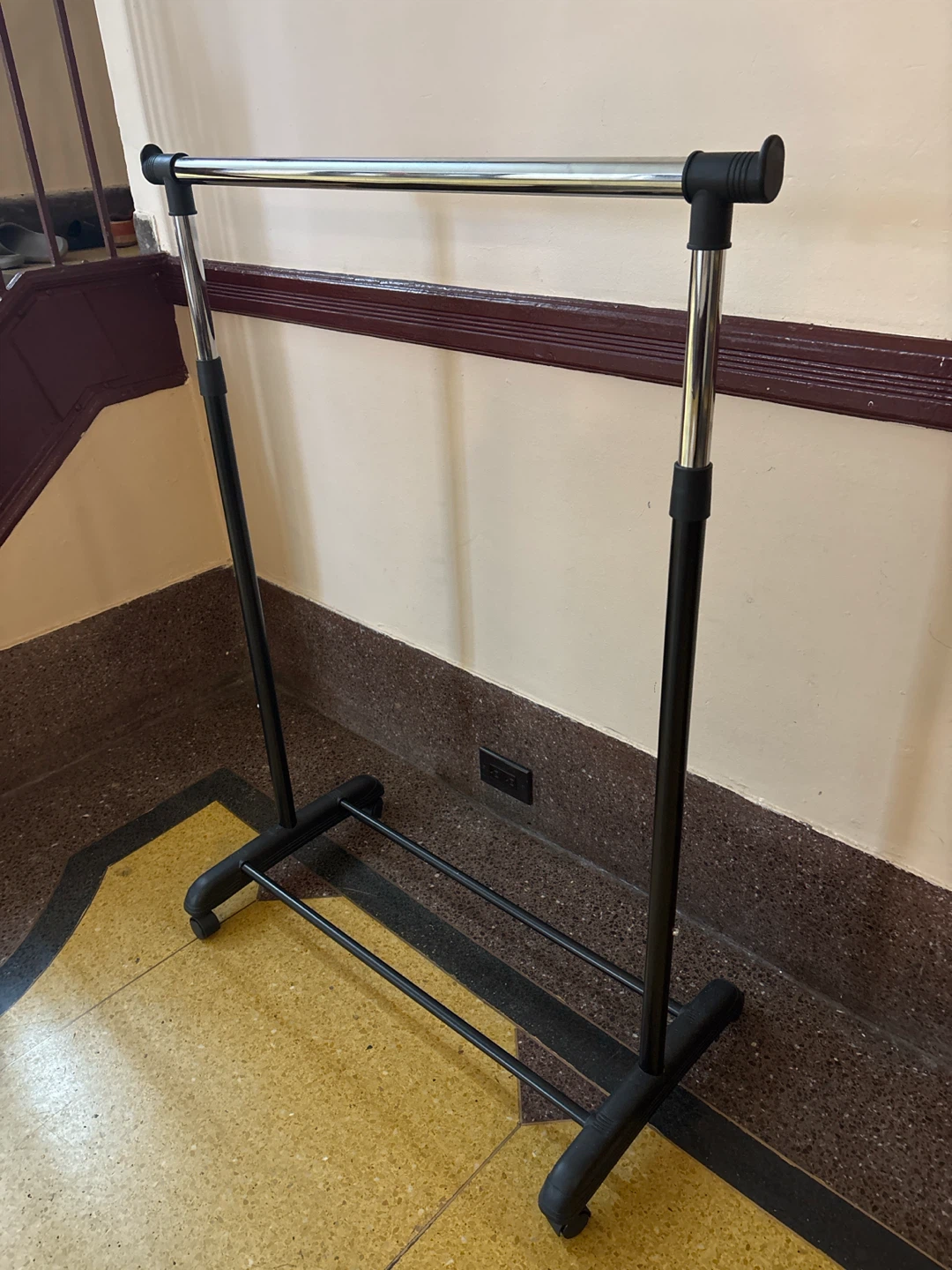 Rolling Clothes Rack with Shelf