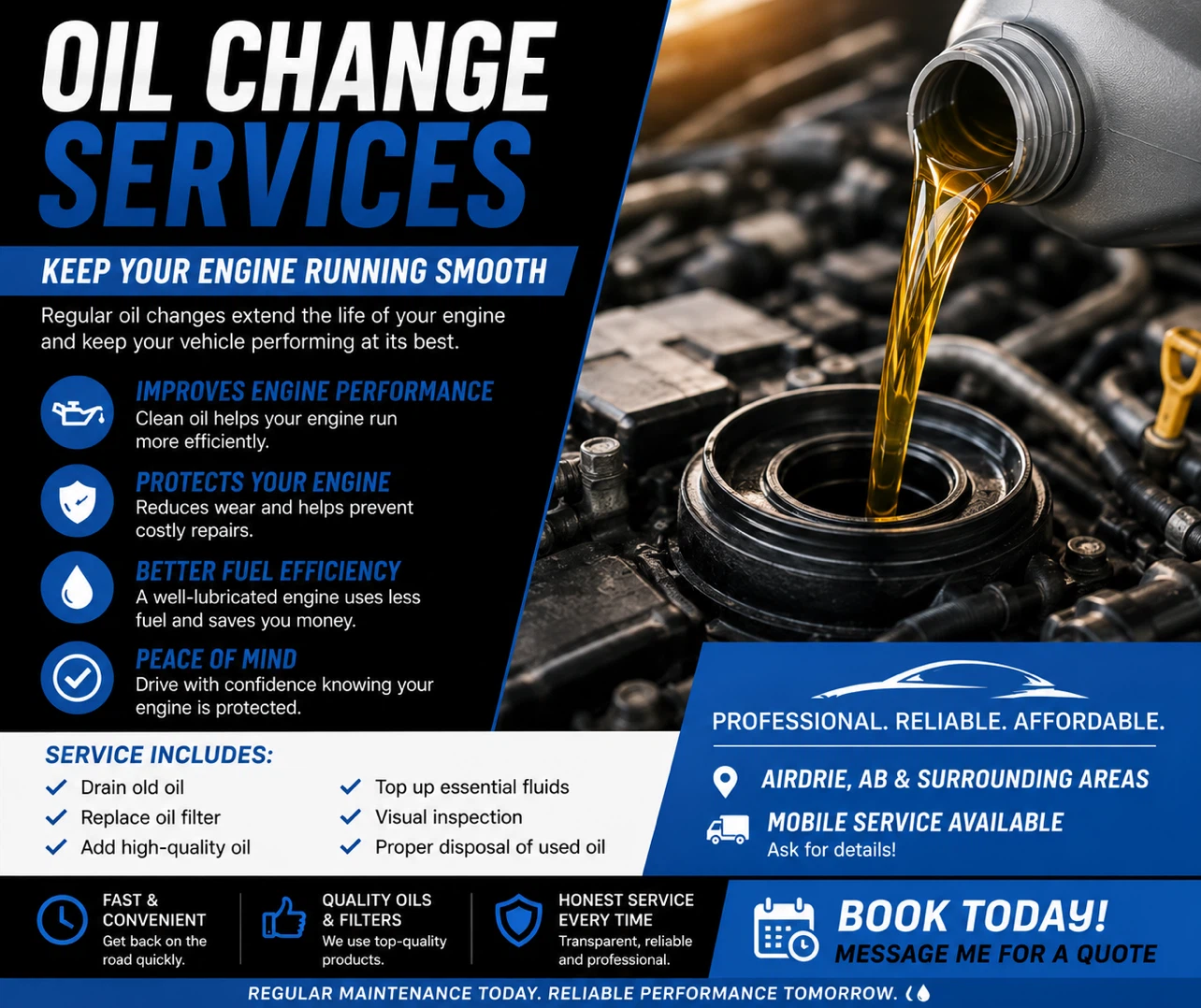 Oil Change Services - Mobile Service Available