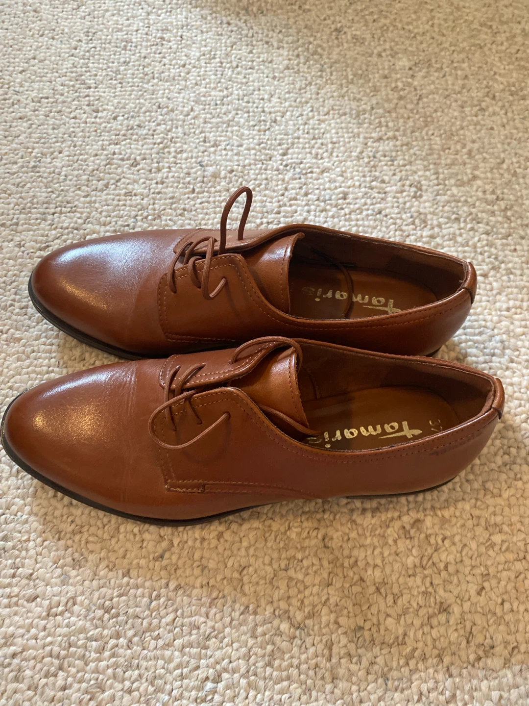 Tamaris Brown Leather Oxford Shoes Size 37 - photo 4